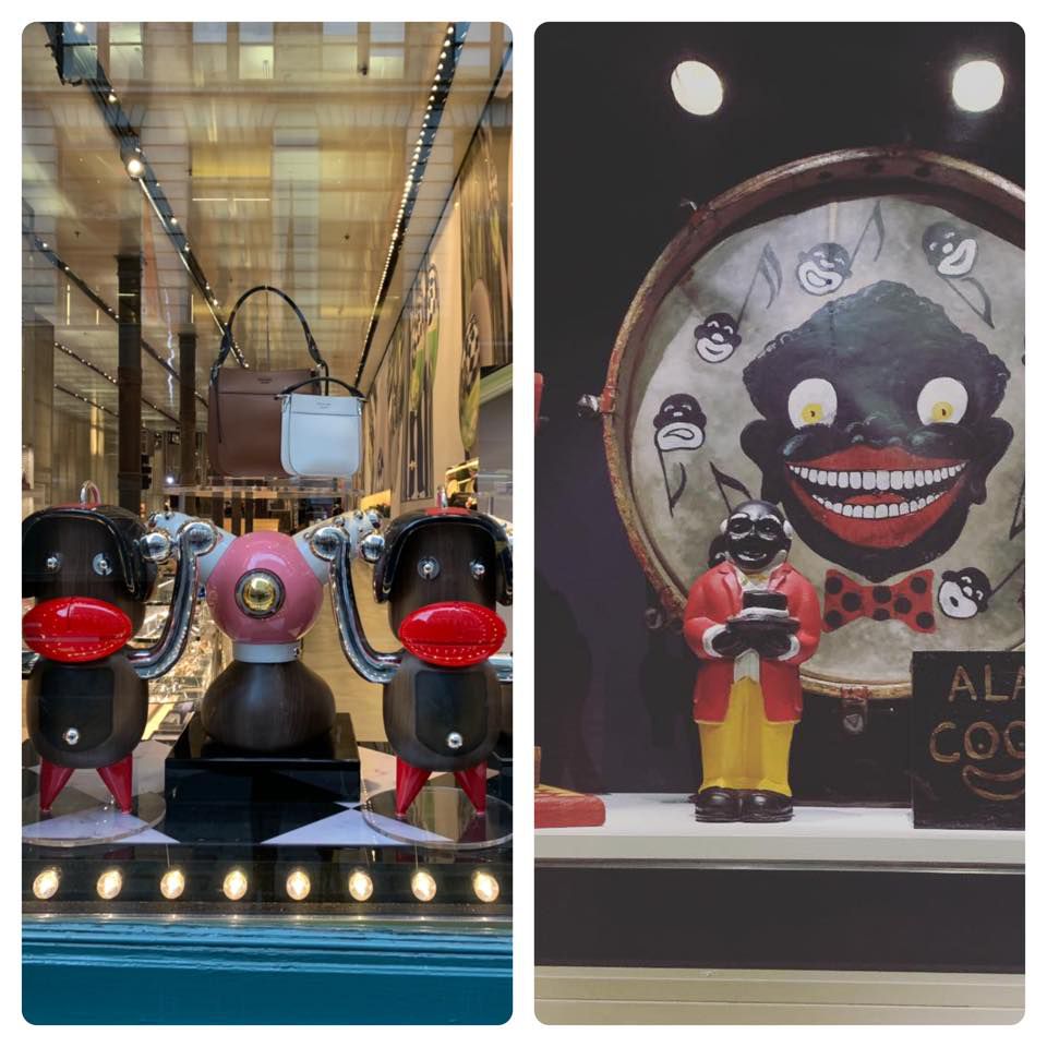 Chinyere Ezie showed examples of blackface imagery next to the Prada items (courtesy of Chinyere Ezie)